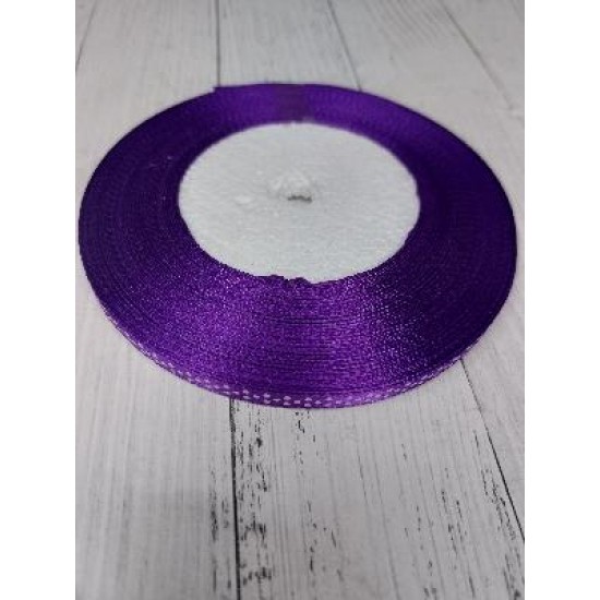 Лента атласная в горох 0.6 см цв. темно-фиолетовый, цена за 5 м